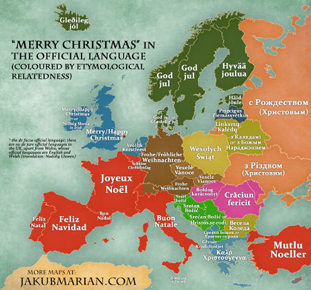 Joyeux Noël dans les langues d'Europe