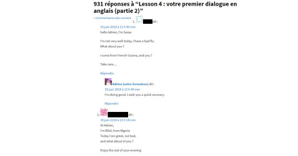 Parler anglais - Commentaires